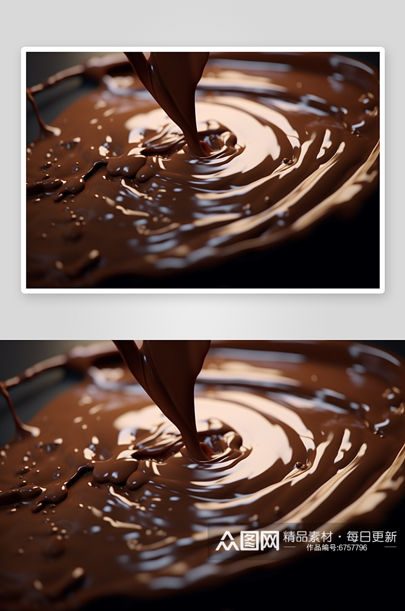 AI数字艺术巧克力酱丝滑摄影图素材