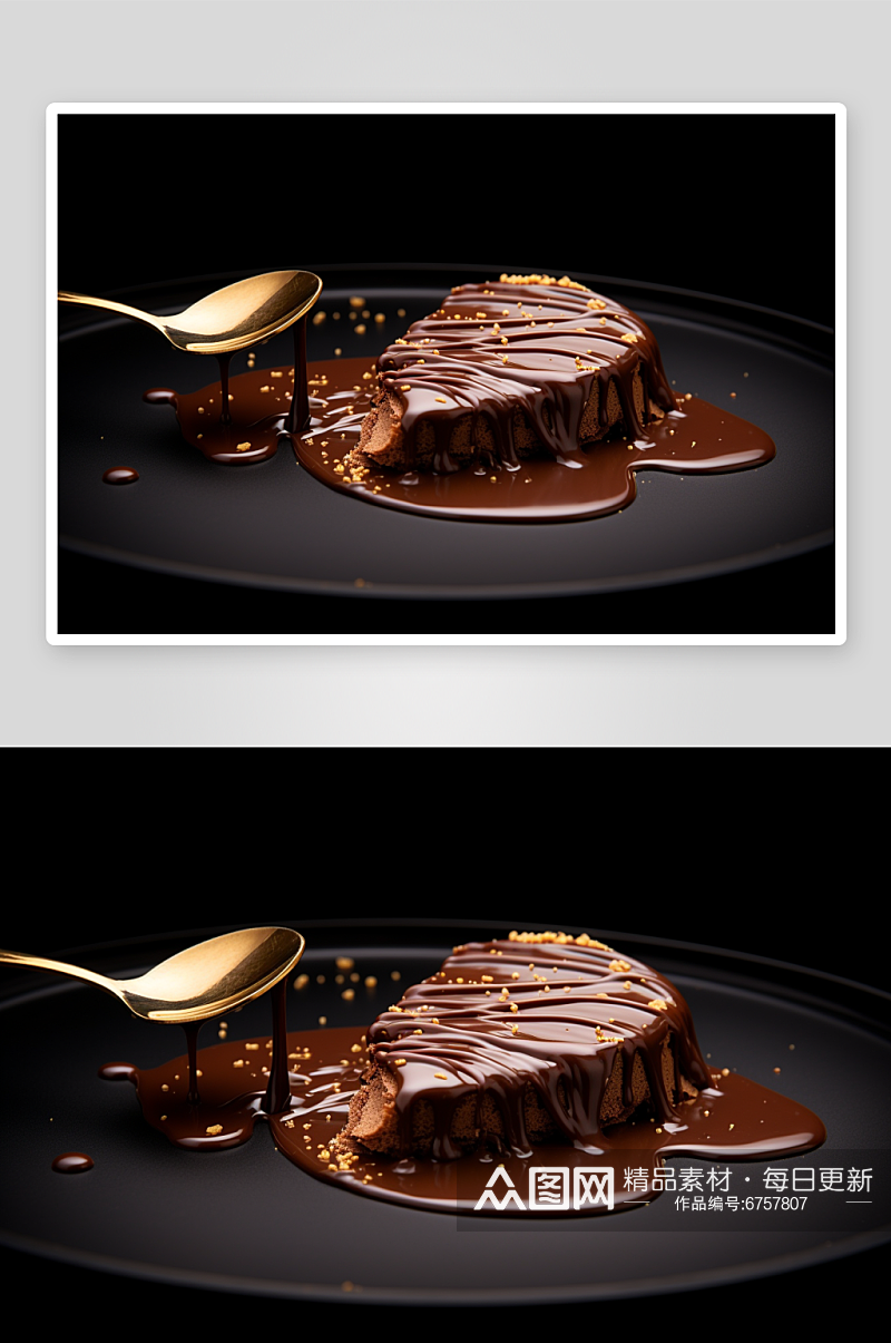 AI数字艺术巧克力酱丝滑摄影图素材