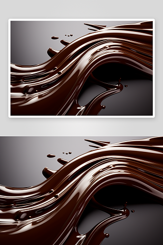 AI数字艺术巧克力酱丝滑摄影图