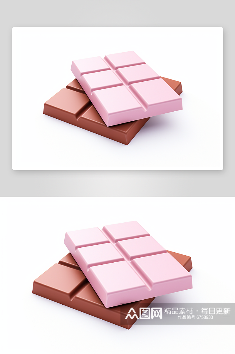 AI数字艺术巧克力美食甜品插画元素素材