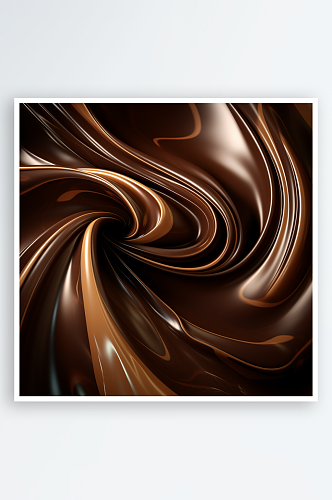 AI数字艺术巧克力棕色丝滑背景图