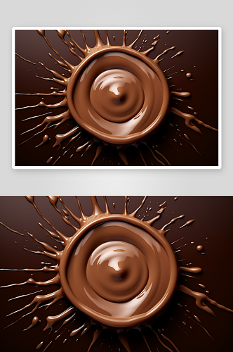 AI数字艺术巧克力棕色丝滑背景图