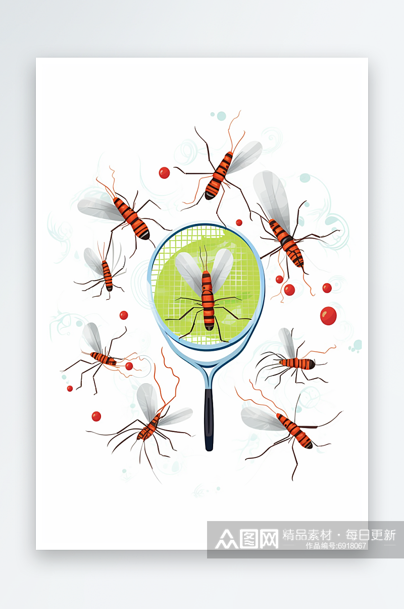 AI数字艺术蚊子蚊虫插画素材