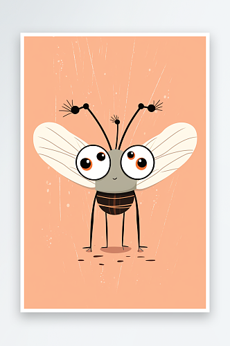 AI数字艺术蚊子蚊虫插画