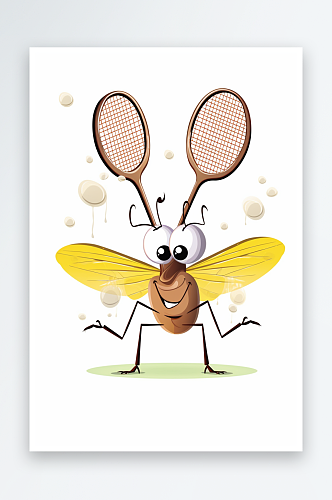 AI数字艺术蚊子蚊虫插画