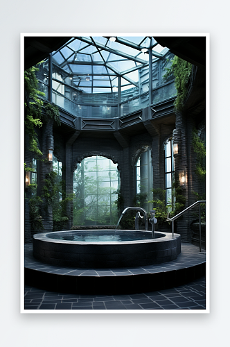 AI数字艺术洗浴中心摄影图
