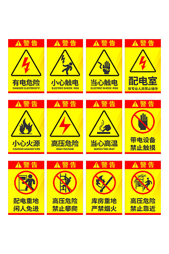 配电箱高压危险小心触电警示牌提示牌