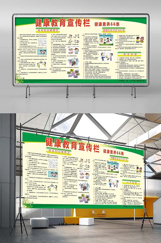 中国公民健康素养66条健康教育宣传栏