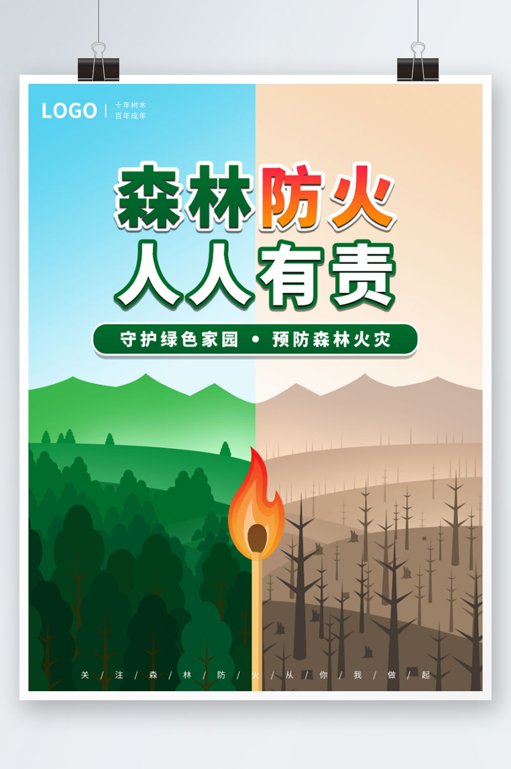 森林防火标志宣传画图片