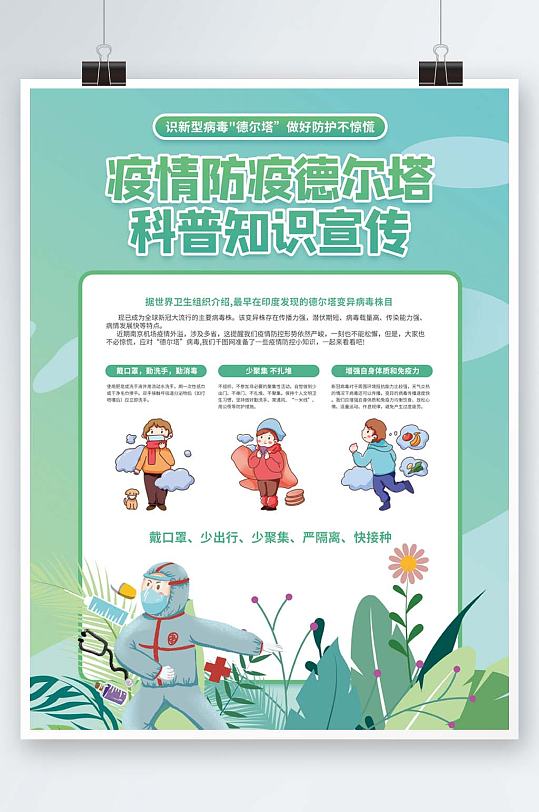 疫情防疫抗疫科普知识宣传系列海报