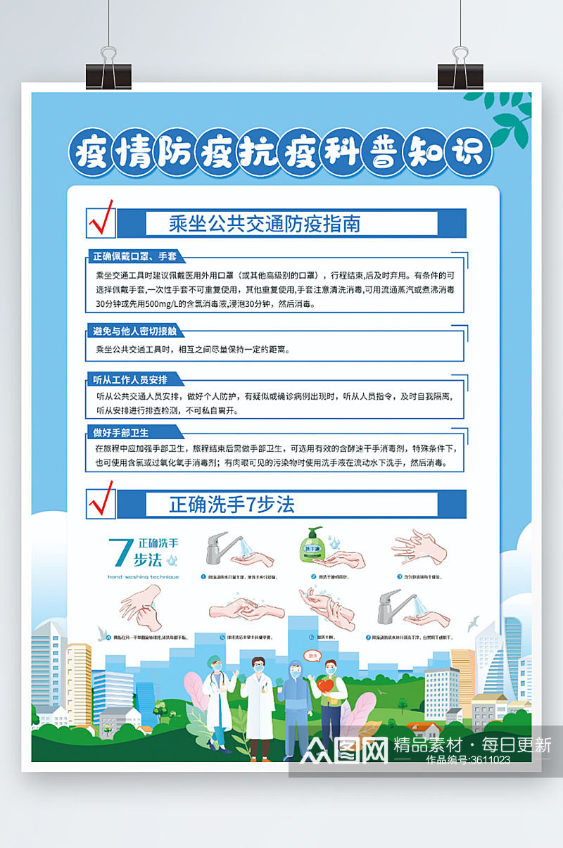 疫情防疫科普知识宣传系列海报素材