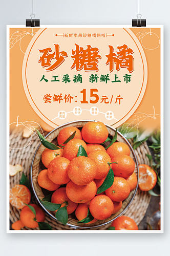 新鲜砂糖橘海报设计