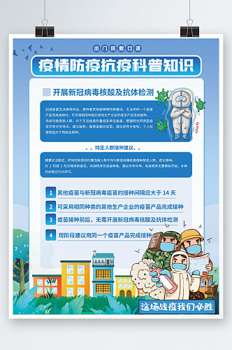 简约新冠疫情防疫抗疫科普知识宣传系列海报