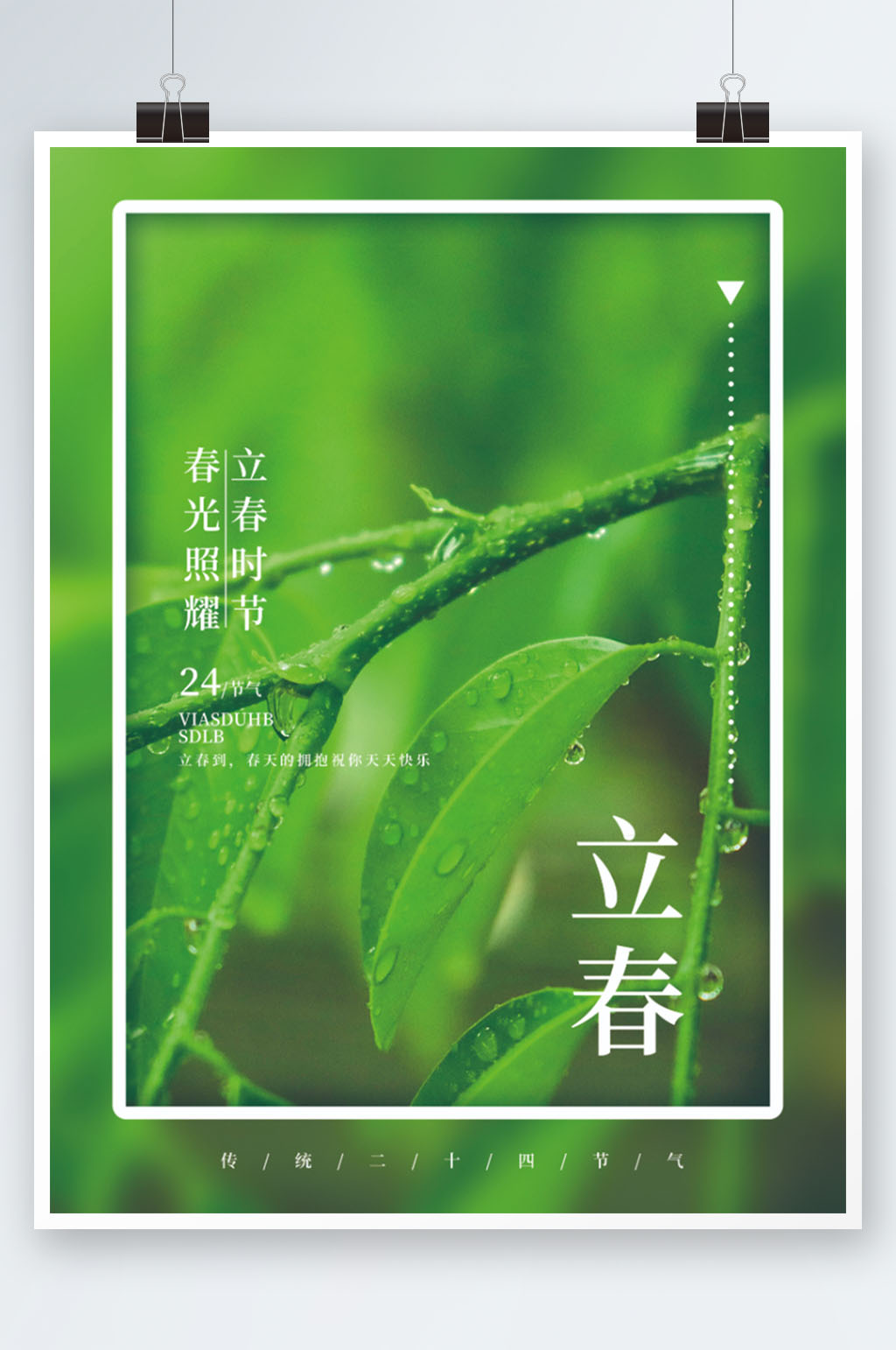 二十四节气立春简约海报素材