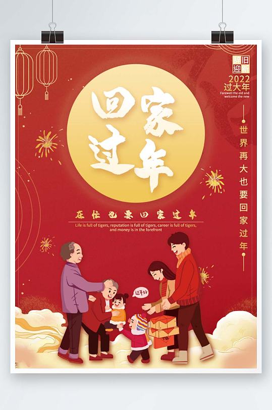 喜庆春节回家过年海报