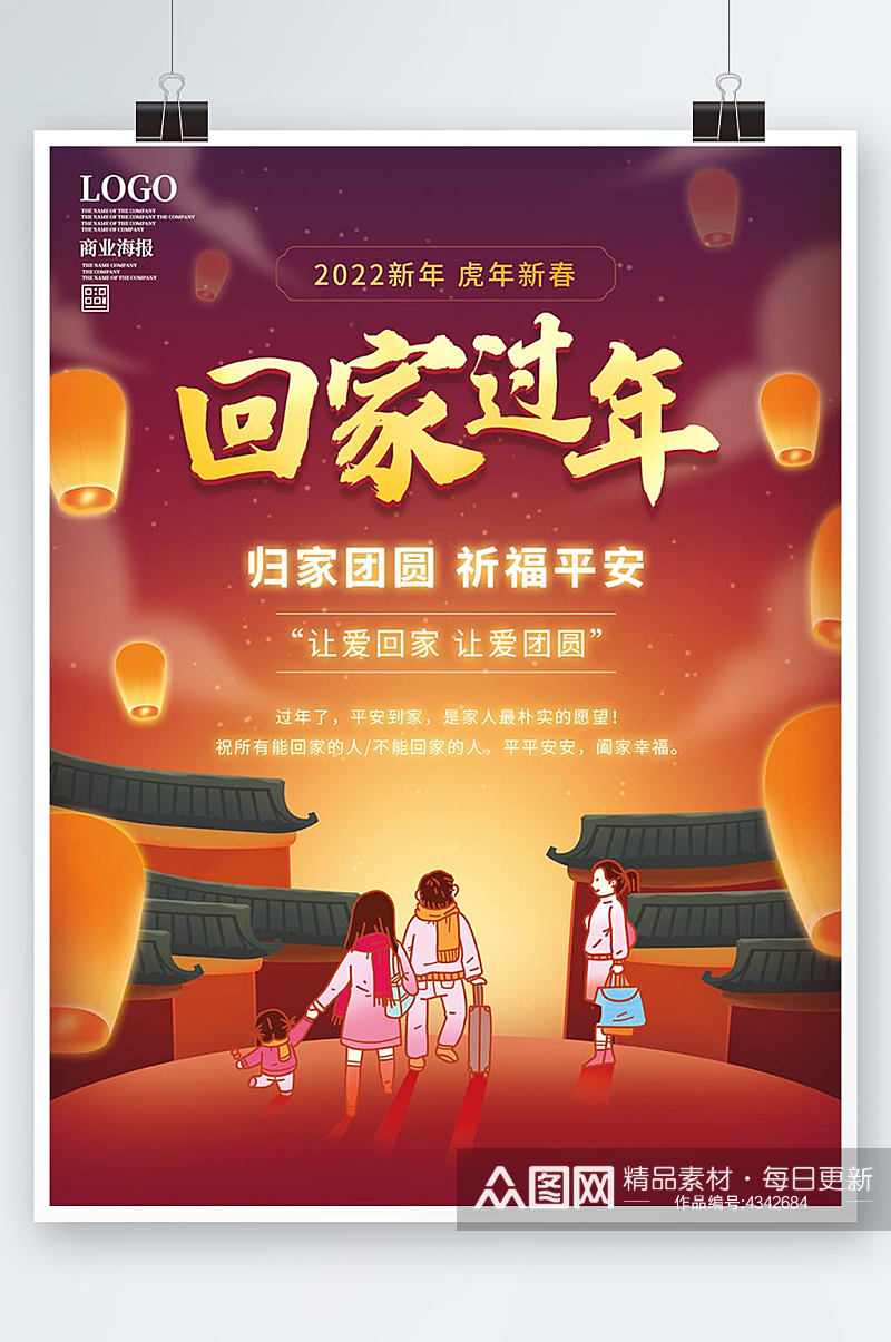 春节回家过年宣传海报素材