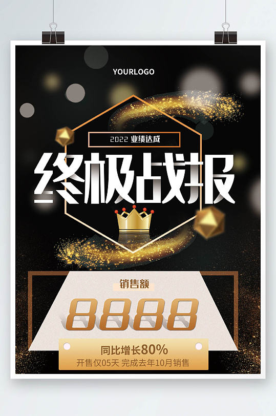 黑金大气年底年度金融行业业绩战报海报