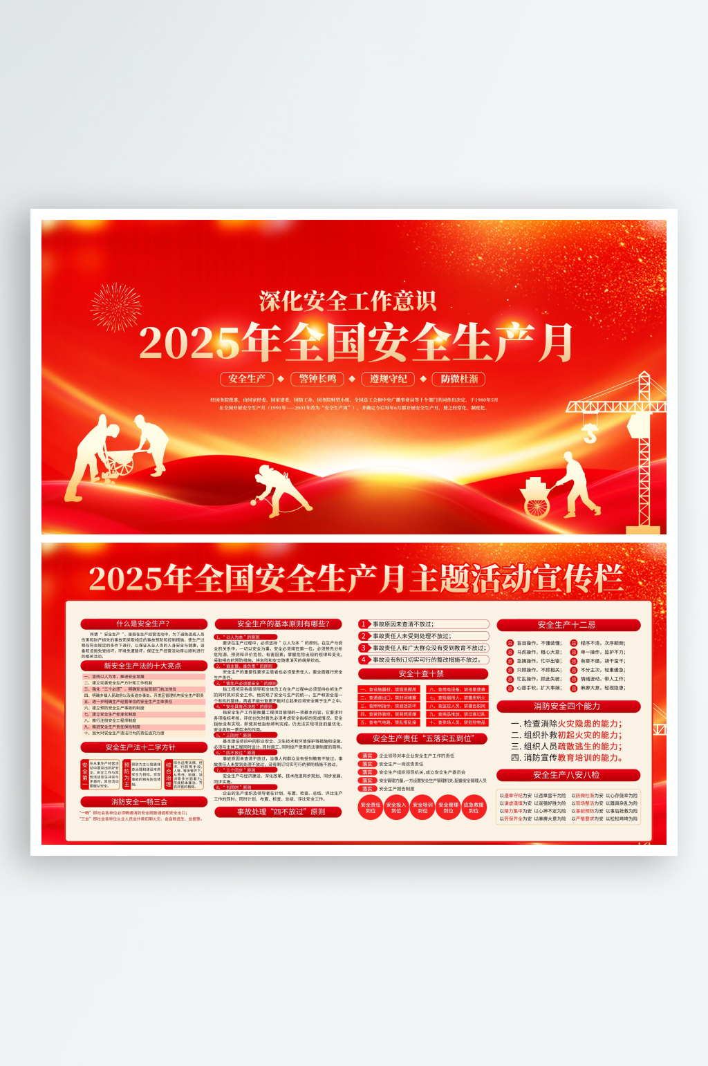2025年安全生产月主题活动宣传展板素材