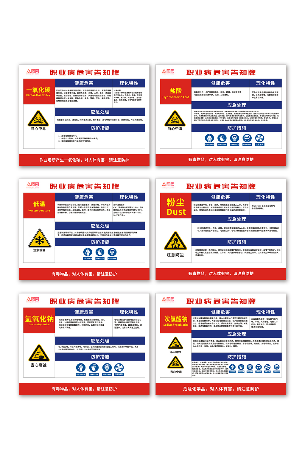 简洁职业病危害告知卡素材