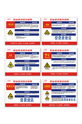 简洁职业病危害告知卡