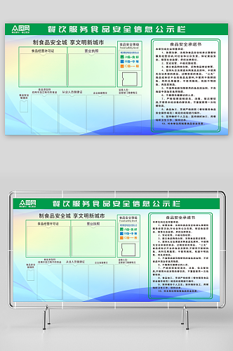 简约食品安全监督信息公示栏展板