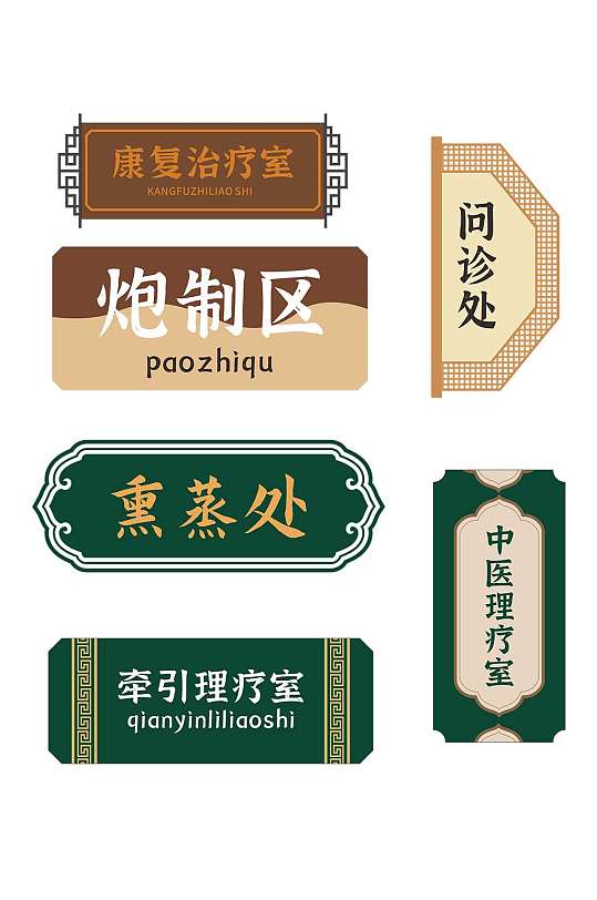 漂亮中国风中式中医院导视门牌-众图网