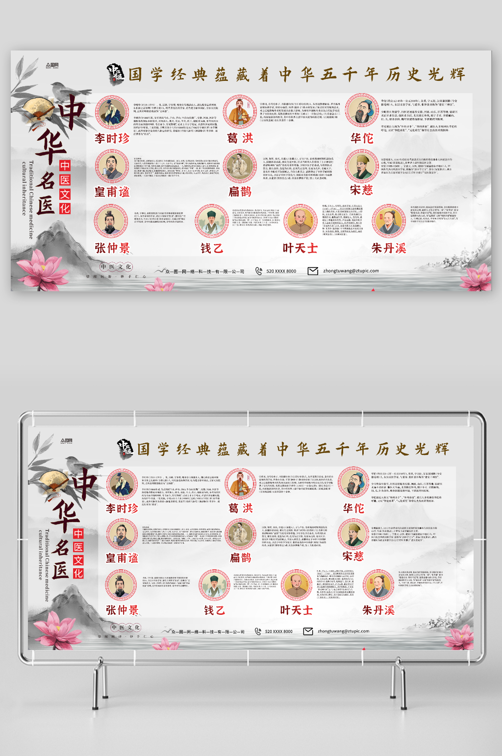 簡樸十大中華名醫(yī)中醫(yī)人物介紹展板素材