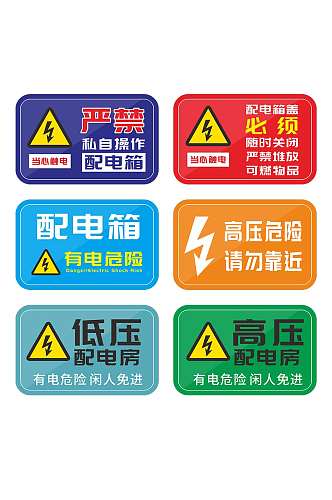 配电箱高压危险小心触电警示牌提示牌