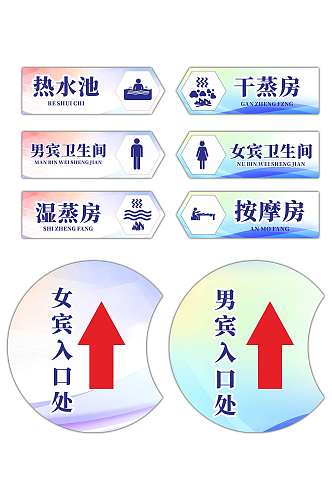 大气的洗浴中心门牌导视牌