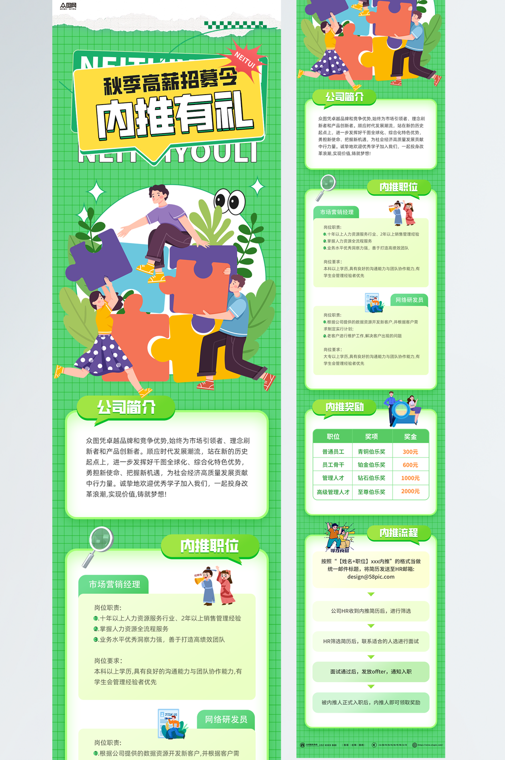 招募招聘推文长图海报素材