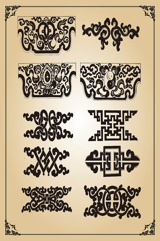 藏式边框花纹图片-藏式边框花纹素材下载-众图网