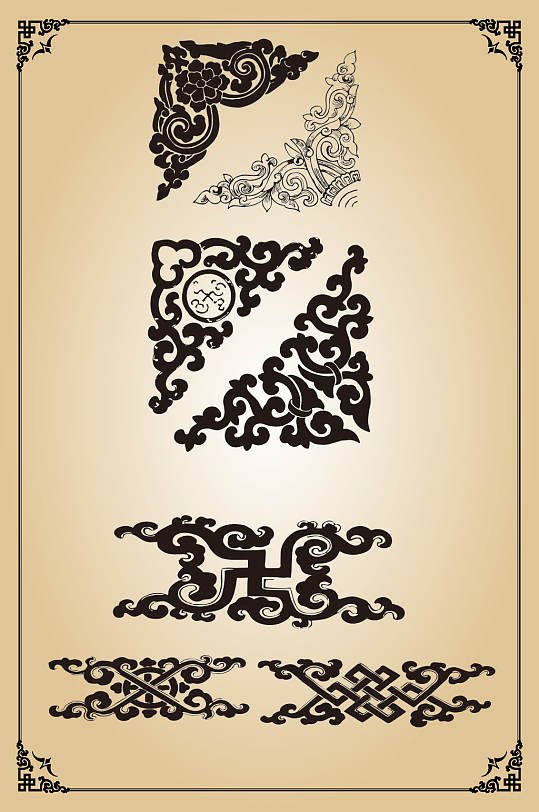 藏式花边边框图片-藏式花边边框设计素材-藏式花边边框模板下载