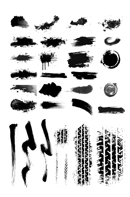 简约毛笔笔刷墨迹-众图网