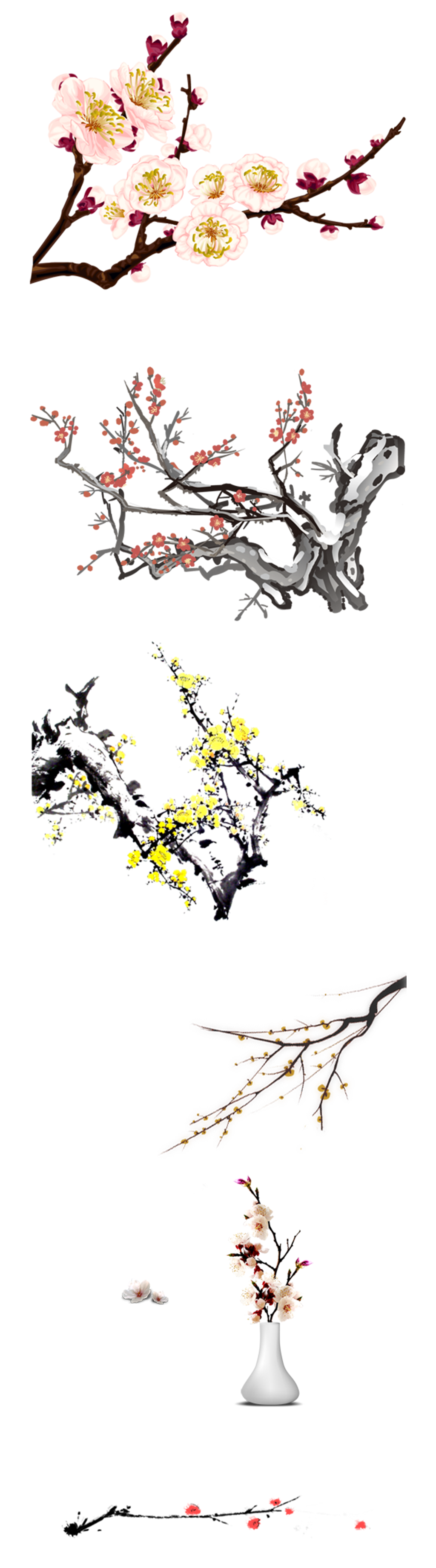 中国风水墨花素材素材