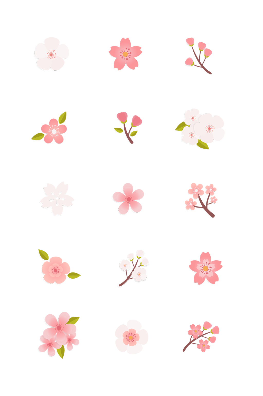 水彩桃花免抠元素素材