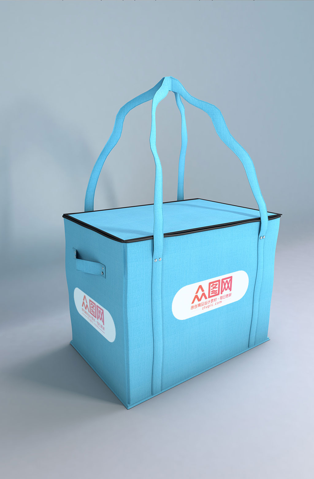 原创模型外卖保温手拎袋保温箱logo样机素材