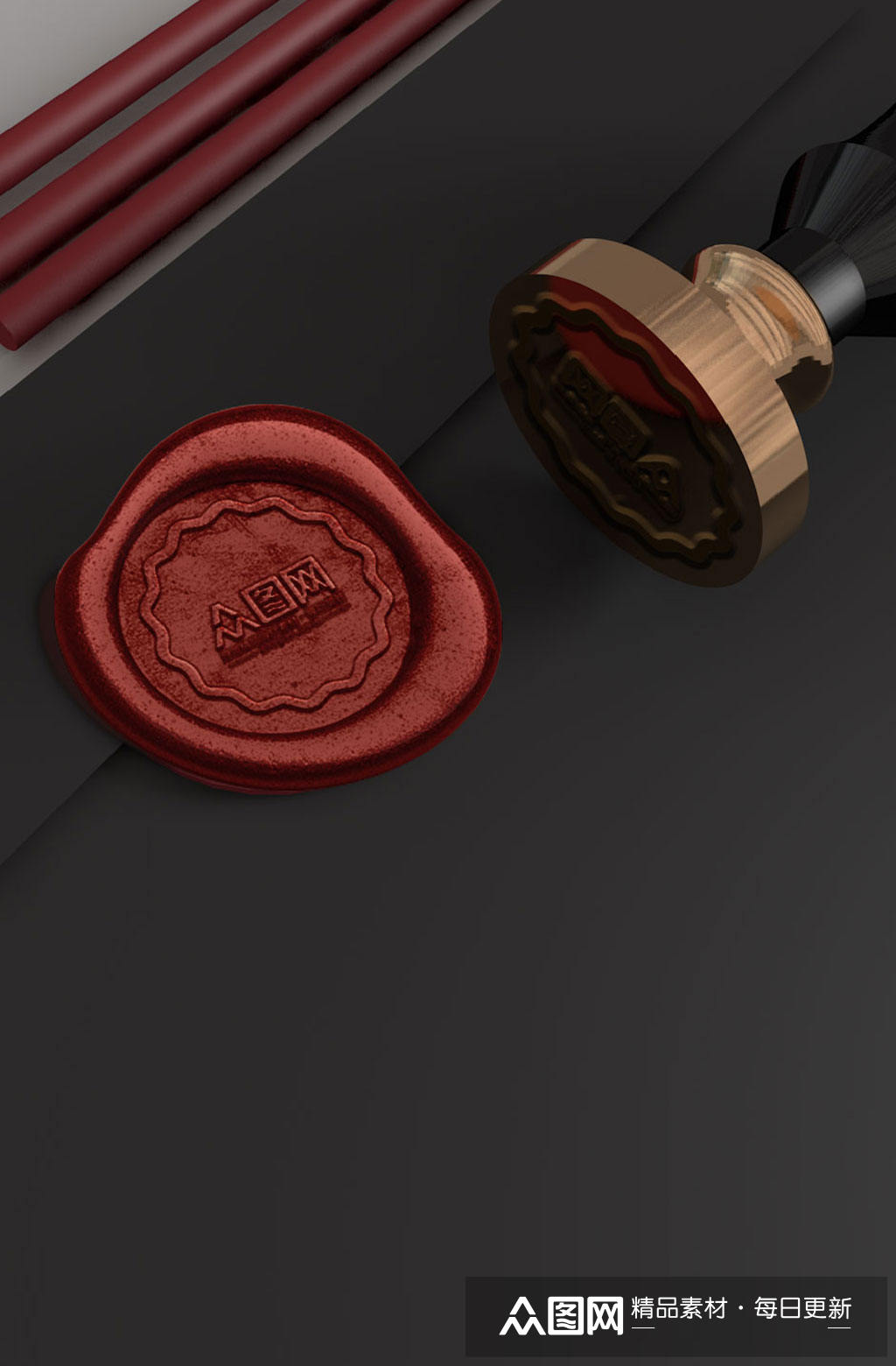 原创模型火漆logo印章样机