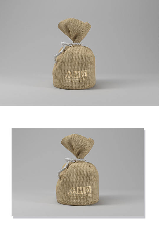 个性化布袋传统茶叶香料贴图标志包装样机