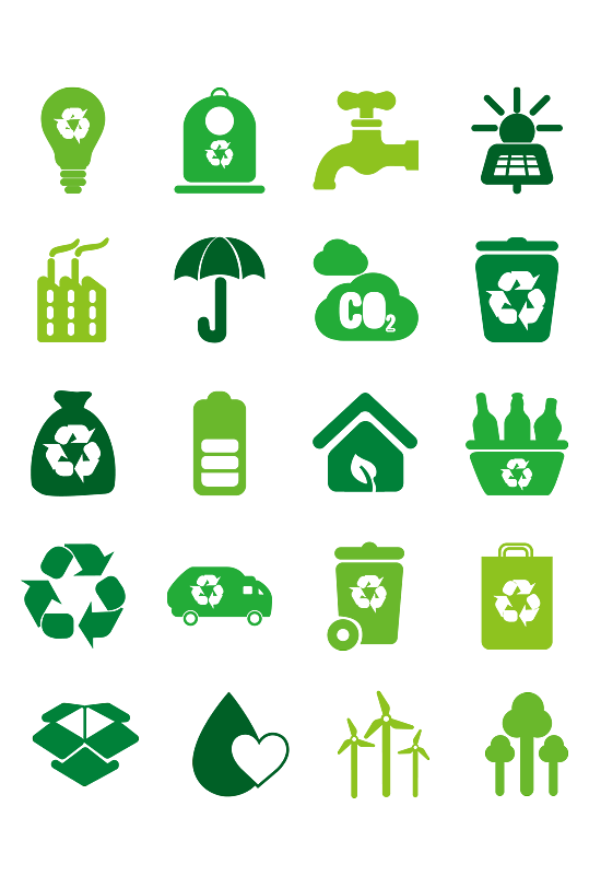 绿色健康回收利用图标