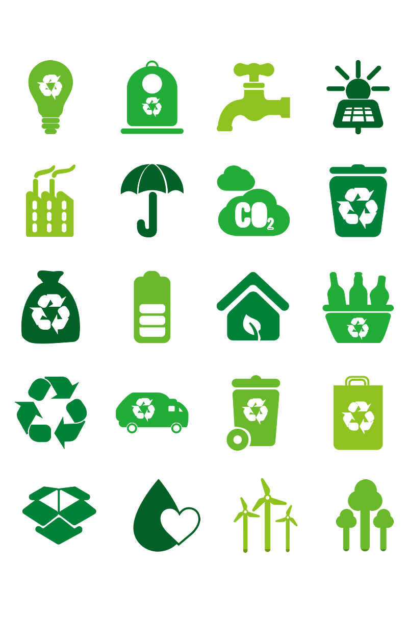 绿色健康回收利用图标素材