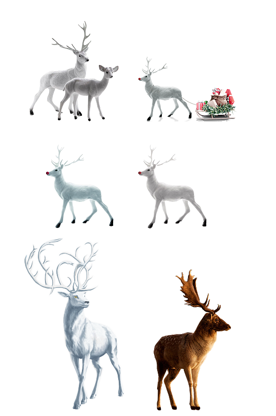 圣诞节各种鹿的造型
