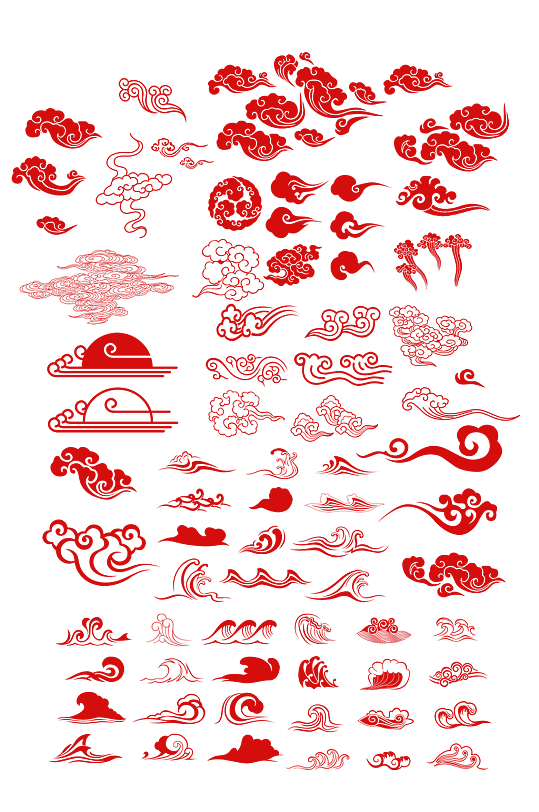 祥云矢量图祥云各种造型-众图网