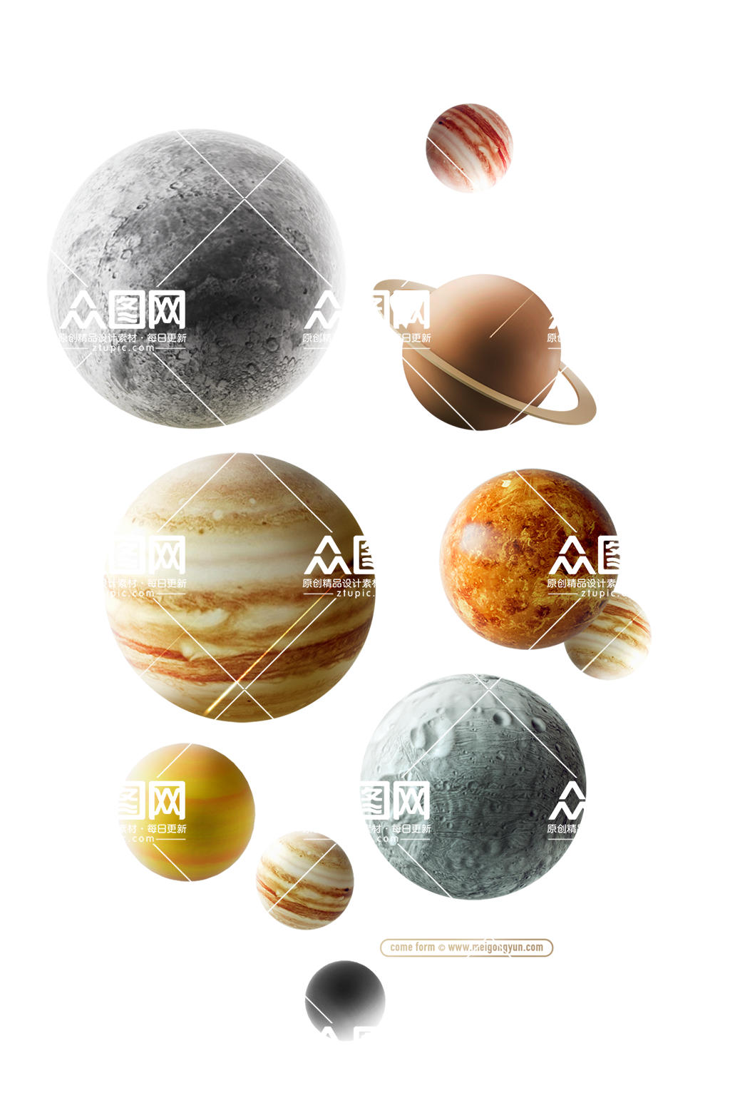 各种星球透明背景素材 设计元素素材下载 众图网