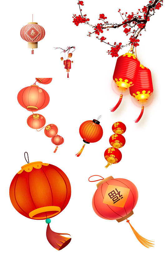 新年灯笼装饰素材