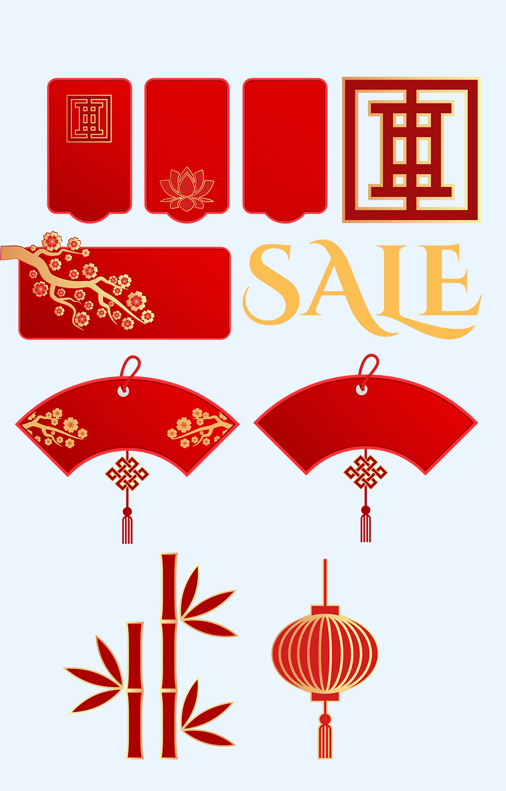 新年春节促销标签png素材