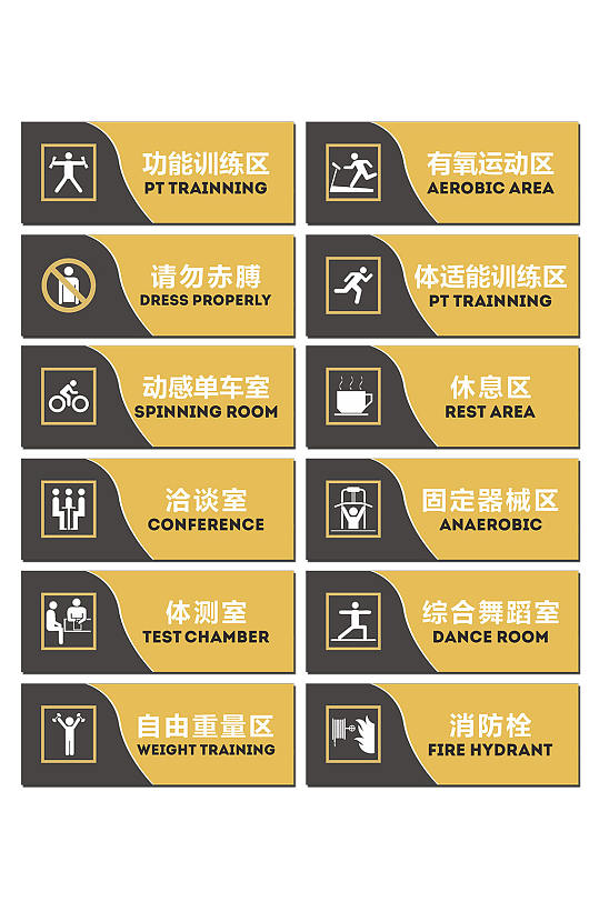 健身房室内标识牌科室牌