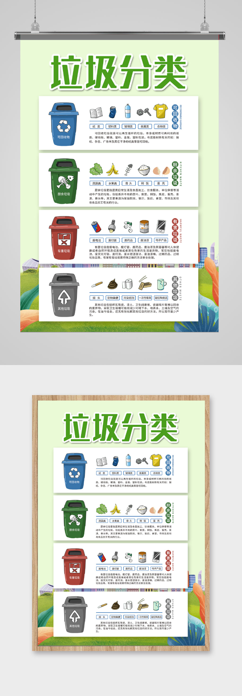 垃圾分类知识海报素材