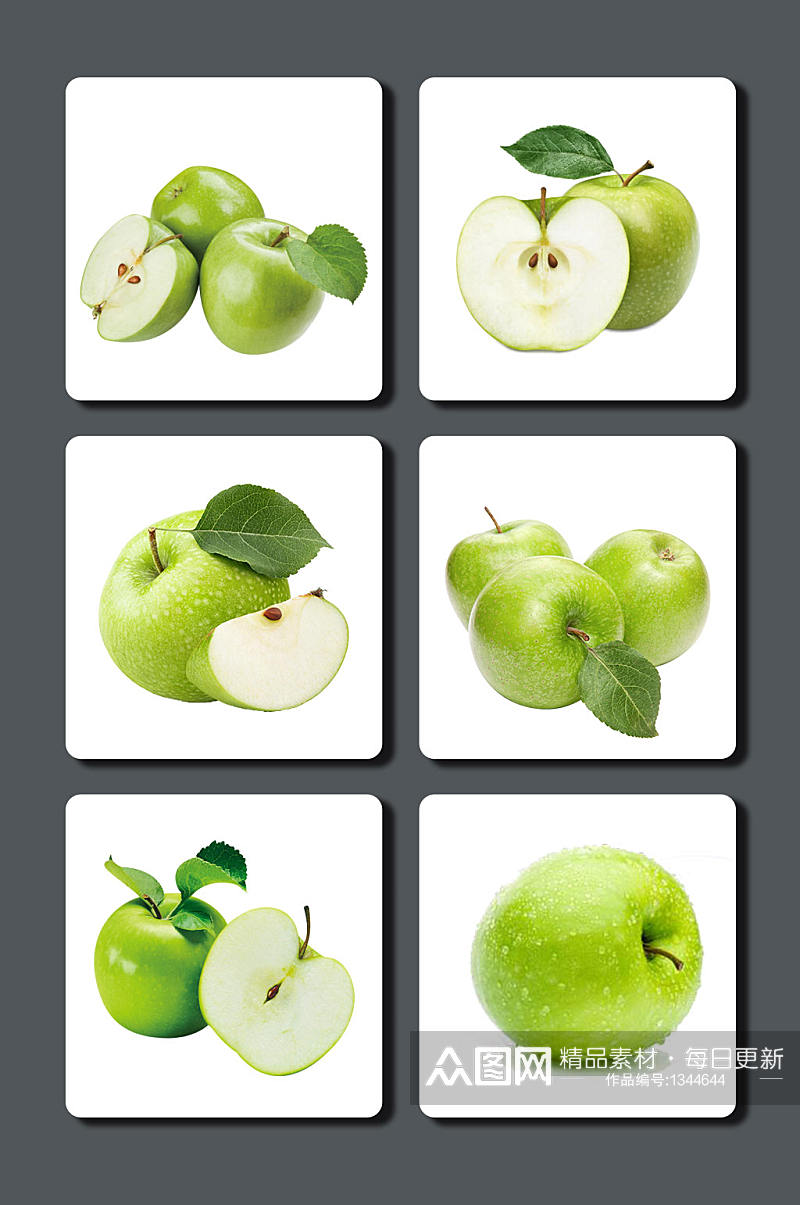 高清水果青苹果素材素材