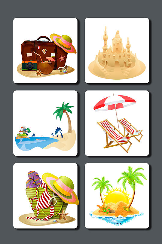 夏日沙滩设计素材