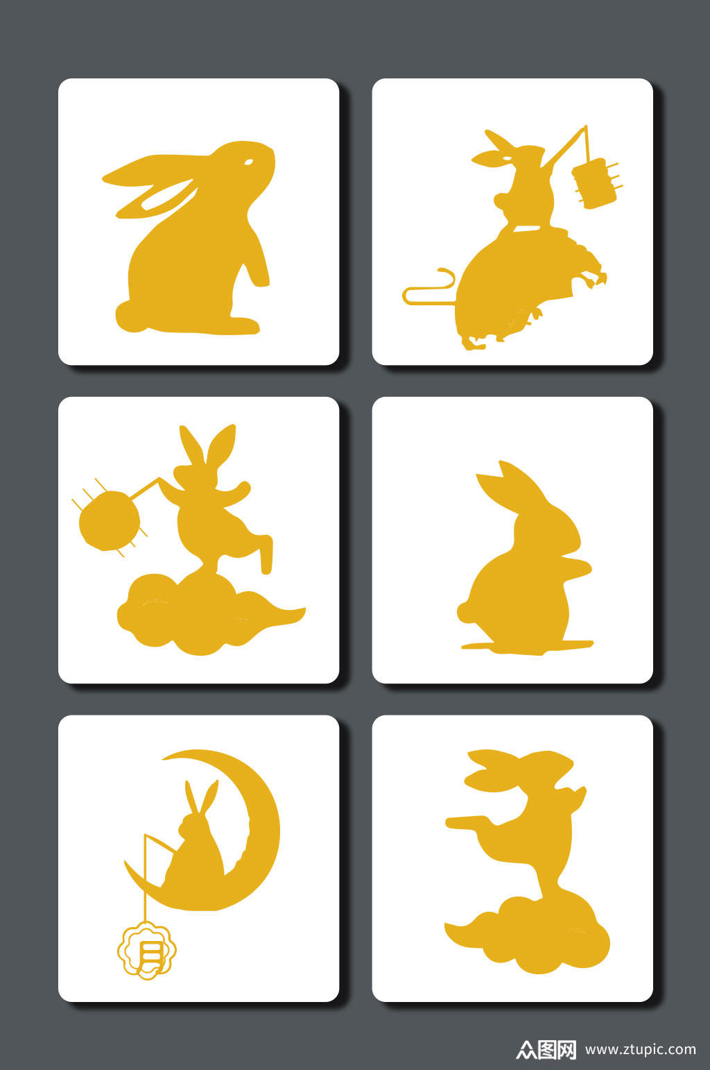 高清中秋节兔子设计素材